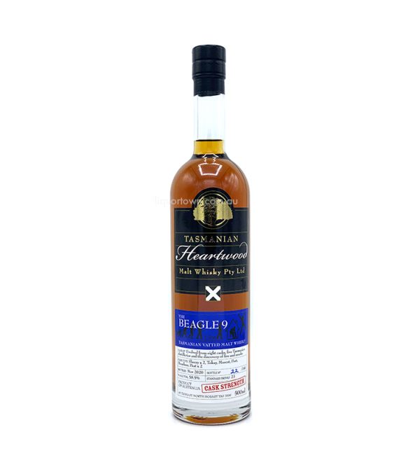 Heartwood Beagle 9 Cask Strength Vatted Malt Tasmanian Whisky 500ml 58.5%