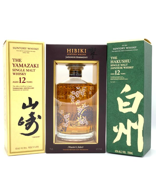 Yamazaki 12 + Hibiki Master’s Select + Hakushu 12 Single Malt Japanese Whisky 3X 700ml