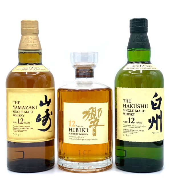 Yamazaki 12 + Hibiki 12 + Hakushu 12 Single Malt Japanese Whisky 3X 700ml